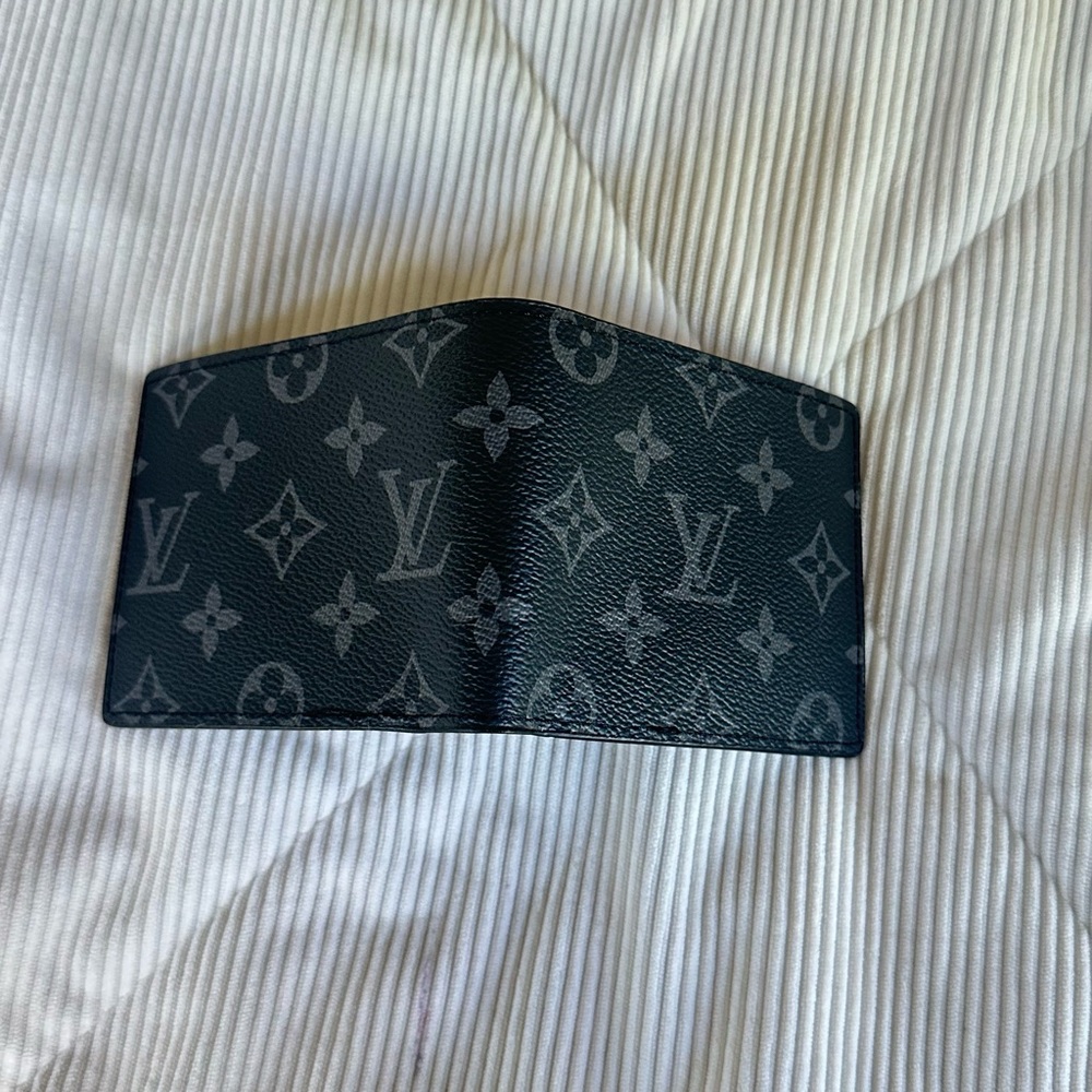 Men’s Monogram Eclipse Leather Money Clip - Black and Gray - Picture 3 of 3